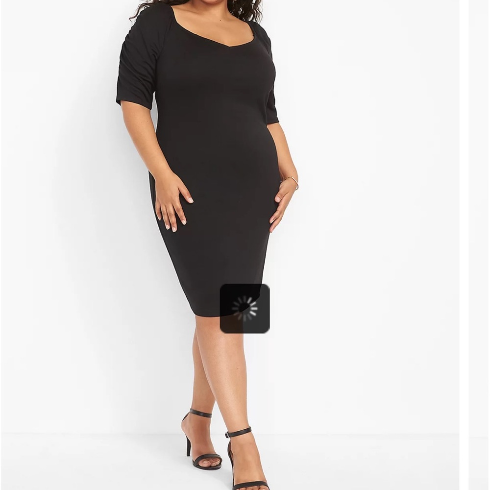 Lane Bryant NWT dress with sweetheart neckline and ruched sleeves